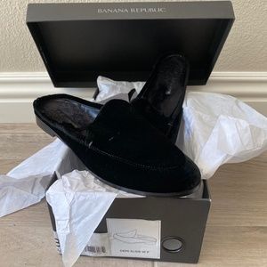 Banana Republic Velvet Demi Slide with Faux Fur